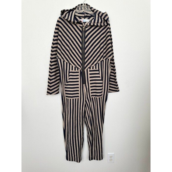 Free People Cruel Summer Beach Striped Ground Coriander Jumpsuit Women's Small - Picture 2 of 11